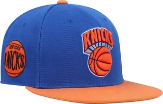 Men's Mitchell & Ness Blue and Orange New York Knicks Hardwood Classics Snapback Hat