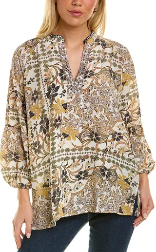 Johnny Was Phoenix Silk Tunic Top