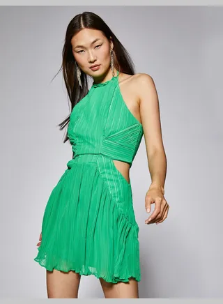 Rachel Araz X Koton - Pleated Halter Neck Mini Dress
