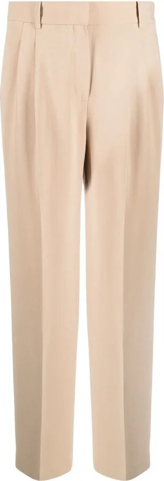 Straight-Leg Pleated Trousers