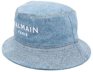Logo-Embroidered Denim Bucket Hat