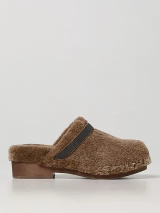 Brunello Cucinelli shearling clogs