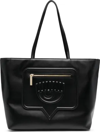 Eyelike-embossed tote bag