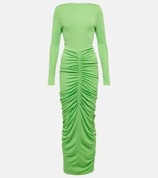 Ruched jersey maxi dress