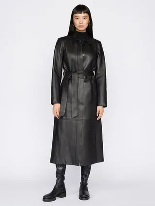 Clean Leather Trench Noir