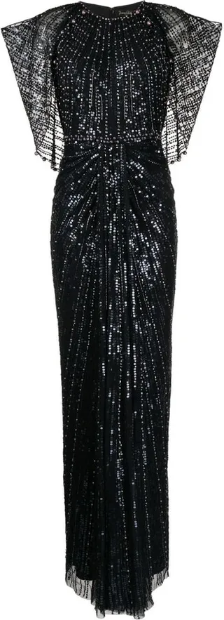 Sequin-Detail Evening Dress