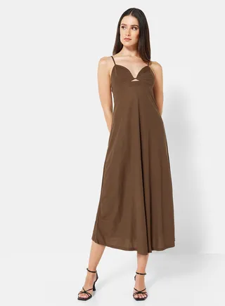 Vani Plunge Midi Dress