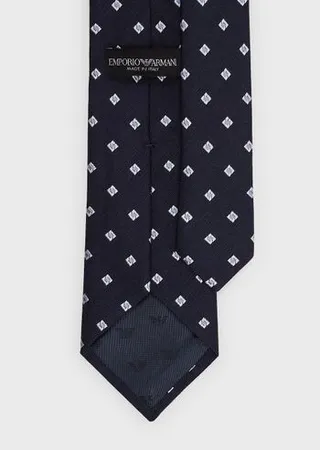 Silk and linen blend jacquard tie