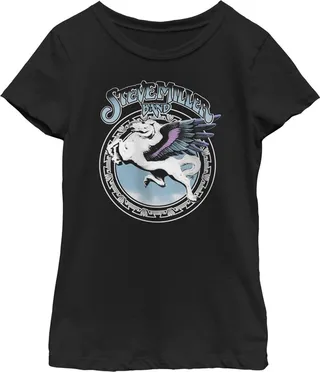 Girl's Steve Miller Band Classic Logo T-Shirt - Black - X Large