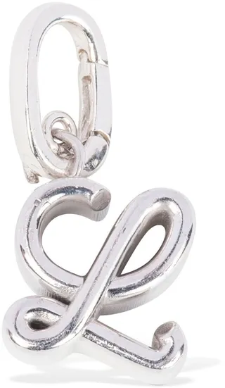 L sterling silver charm