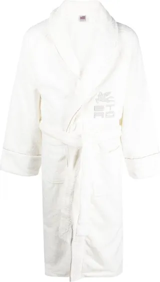 Embroidered-Motif Cotton Robe