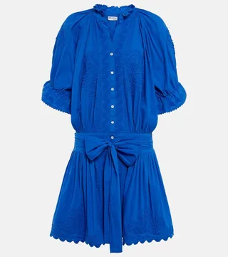 Embroidered cotton minidress