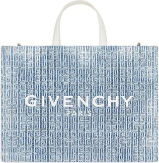 Medium G Tote shopping bag in 4G denim