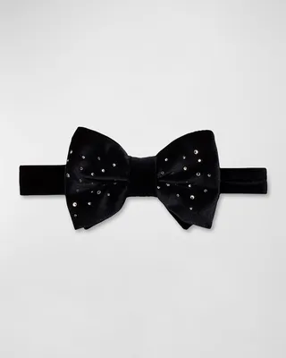 Men's Pre-Tied Velvet Bow Tie with Swarovski® Crystals