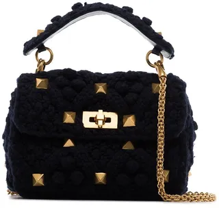 Roman Stud knitted shoulder bag