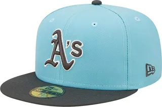 Men's New Era Light Blue and Charcoal Oakland Athletics Two-Tone Color Pack 59FIFTY Fitted Hat