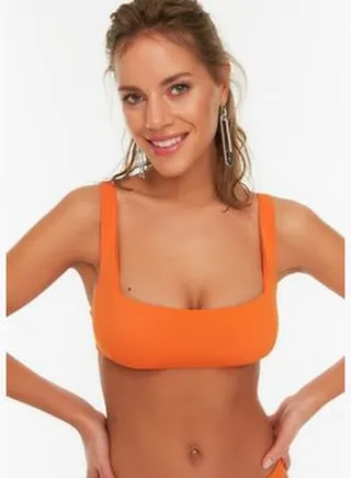 Orange Textured Bikini Top TBESS22BU0124