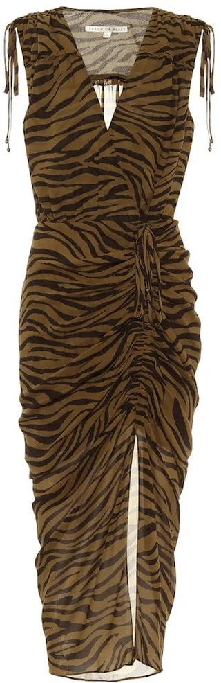 Sless zebra-print silk midi dress