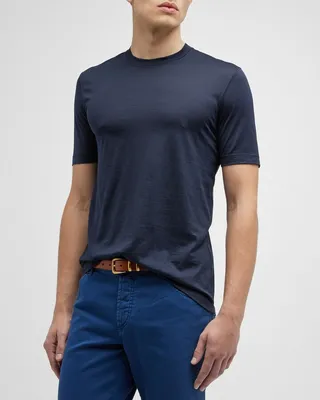 Men's Silk-Cotton Crew T-Shirt