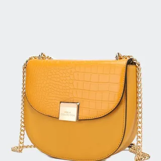 MKF Collection by Mia K Brooklyn Crocodile Embossed Vegan Leather Women’s Shoulder Bag - Yellow