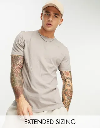 ASOS DESIGN t-shirt with crew neck in beige