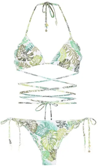 Palm Leaf Print Bikini