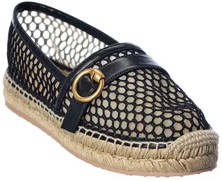 Gianvito Rossi Mesh & Leather Espadrille