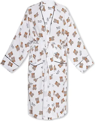 Moschino Teddy Bear Printed Belted Waist Bathrobe