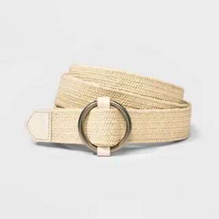 Women's Woven Belt - Ava & Viv™ Beige 3X-4X