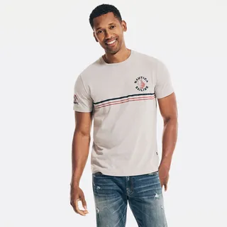 Sustainably Crafted Chest-Stripe Graphic T-Shirt