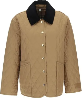 Burberry Diamond Quilted Button-Up Jacket