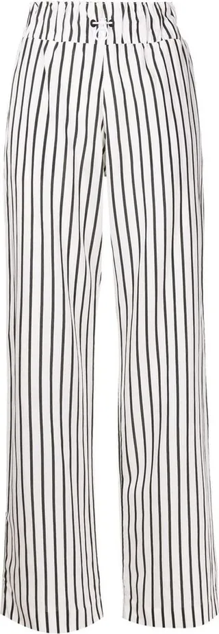 Stripe-Print Straight-Leg Trousers
