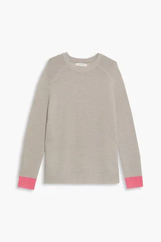 Two-tone wool and cashmere-blend sweater