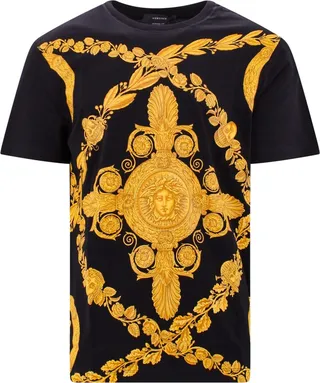 Biologic cotton t-shirt with Baroque Mask print