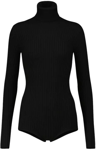 Ribbed-knit turtleneck bodysuit