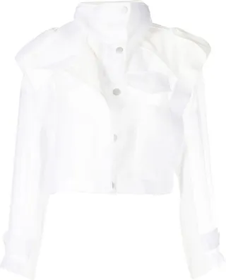Sheer Cropped Trench Coat
