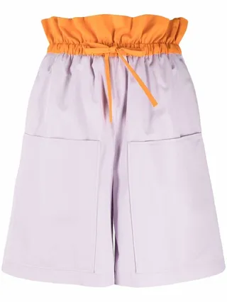 High-Waisted Colour-Block Shorts