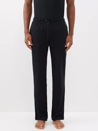 Logo-embroidered Cotton-jersey Pyjama Trousers