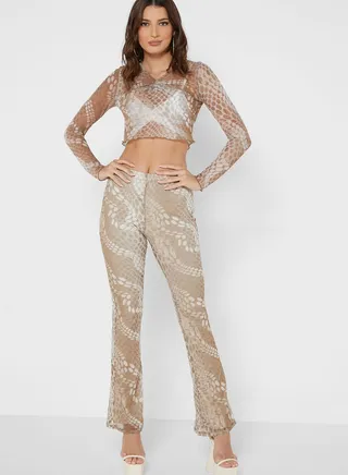 Flared Printed Pants