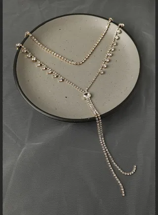Gold Plated Designer Stone Western Wear Layered Necklace For Women