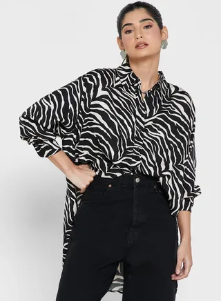 Printed Button Down Shirt