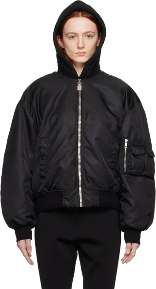 Givenchy Black Insulated Bomber Jacket