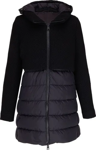 Contrast-Panel Hooded Down Parka