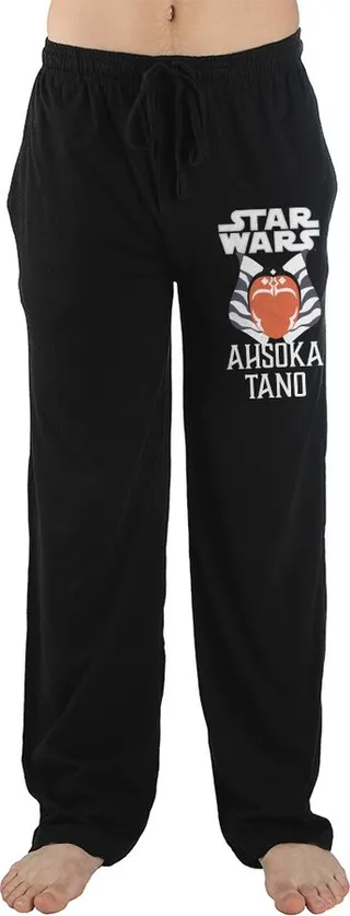 Star Wars Ahsoka Tano Character Mens Black Sleep Pajama Pants-XL