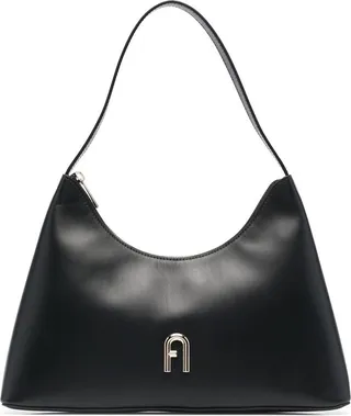 Logo-Plaque Leather Shoulder Bag