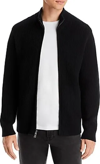Vince Rib Stitch Full Zip Sweater
