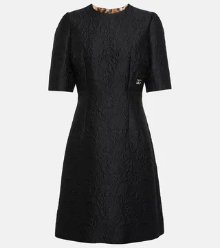 Floral jacquard midi dress