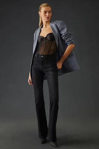 Pilcro Slim Puddle Bootcut Jeans Black