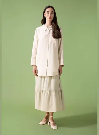 Woman Tiered Woven Skirt