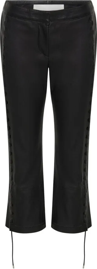 Hinge Seam cropped leather trousers